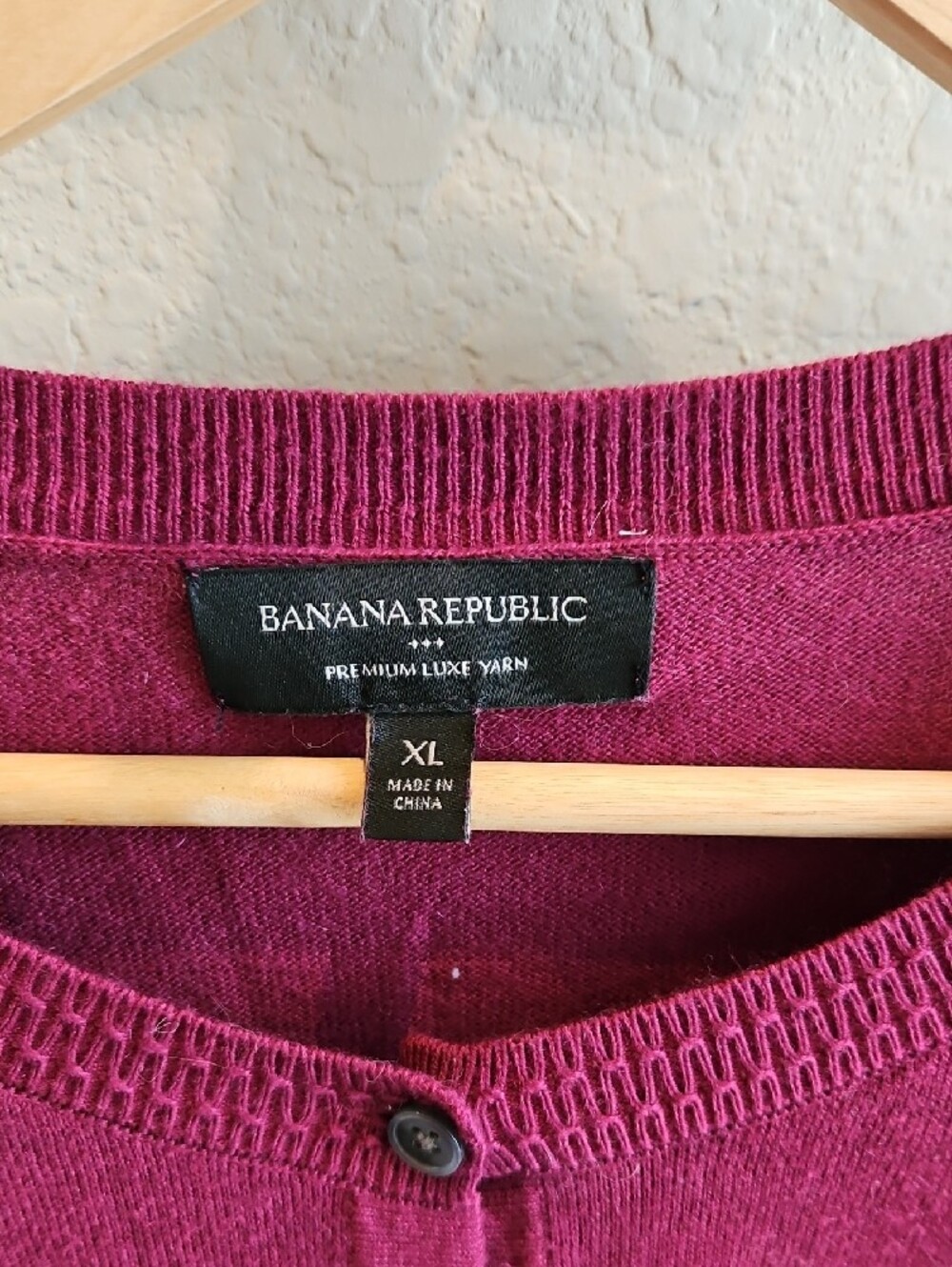 Banana Republic Deep Wine Button Cardigan - Picture 2 of 3
